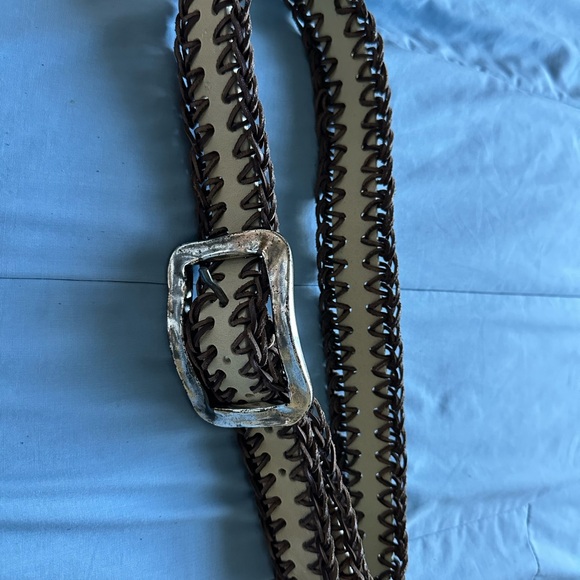 Genuine leather woven belt for women,made in Italy. main image 4